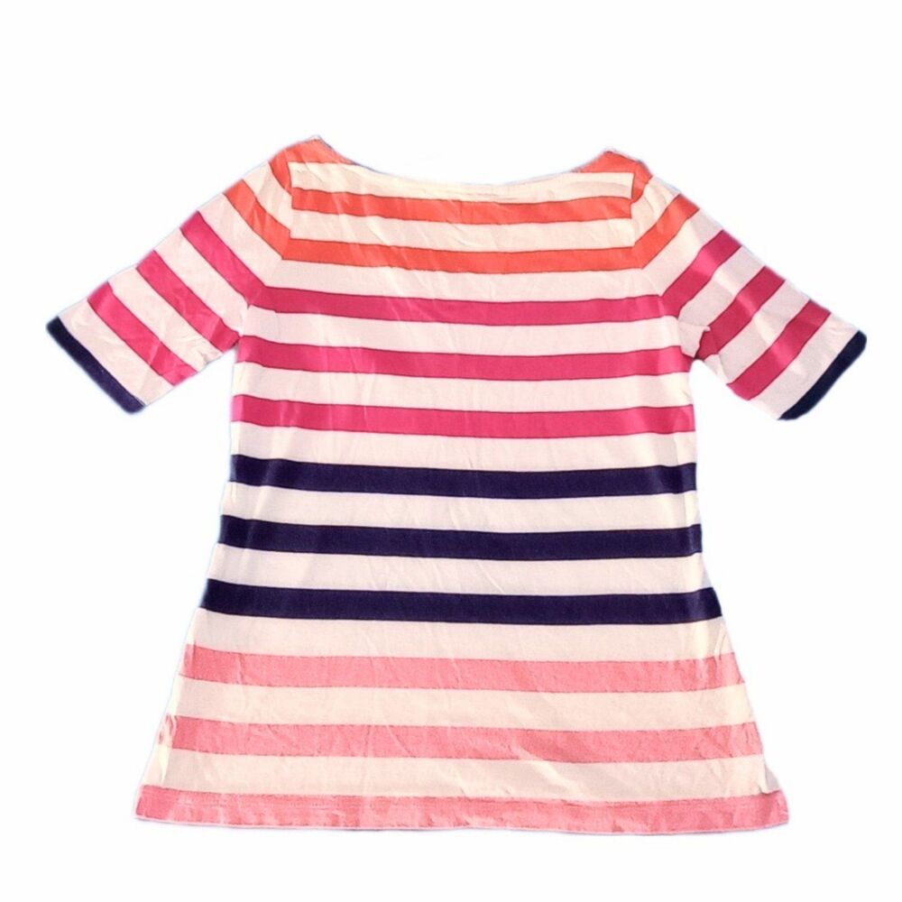 Liz Claiborne Striped Short Sleeve Top sz S Womens